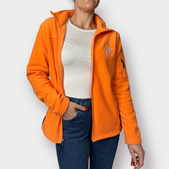 Columbia Orange Yankees Fleece Zip up Size L - Picture 4 of 8